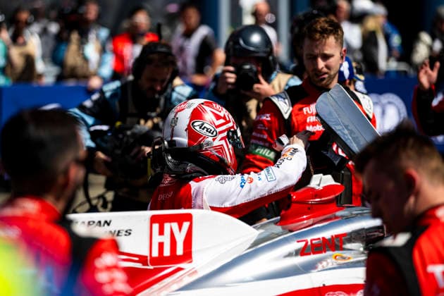 24 HEURES DU MANS 2026 - PODIUM KOBAYASHI Kamui (jpn), Toyota Racing, Toyota TR010 Hybrid 07, Hypercar, portrait during the podium of the 24 Hours of Le Mans 2026, 3rd round of the 2026 FIA World Endurance Championship, on June 14, 2026 on the Circuit des 24 Heures du Mans in Le Mans, France - Le MansFrance  Copyright: xFabrizioxBoldonix
