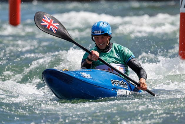 Joseph Clarke GBR at ICF CANOE SLALOM WORLD CUP, Canoeing, Men, Kayak Cross, 2026, on 14 06 2026 in Augsburg, Eiskanal Bayern Germany