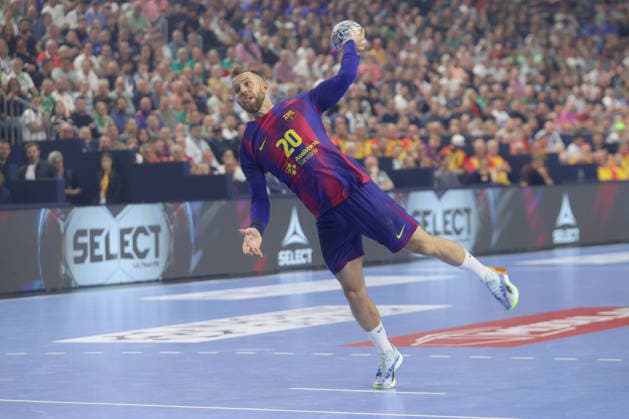 14 06 2026, xtgx, Handball, EHF Champions League Final, FC Barcelona Füchse Berlin v l Aleix Gomez Barcelona, 20 throws goal, goal scorer, scores goal, scores the goal Koeln