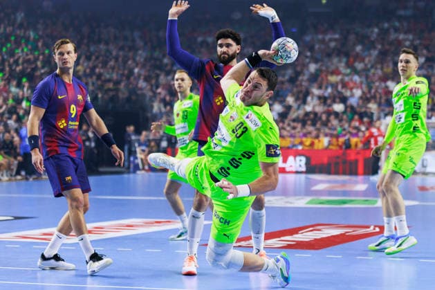 Mijajlo MARSENIC Fuechse Berlin, 93 scores a goal, Action, Goal throw GER, FC Barcelona Barca vs Fuechse Berlin, Handball, TruckScout24 EHF FINAL4 2026, Final, Season 2025 2026, 14 06 2026, GER, FC Barcelona Barca vs Fuechse Berlin, Handball, TruckScout24 EHF FINAL4 2026, Final, Season 2025 2026, 14 06 2026, Cologne Copyright: xEibnerxPressefoto OliverxSchmidtx EP_OST