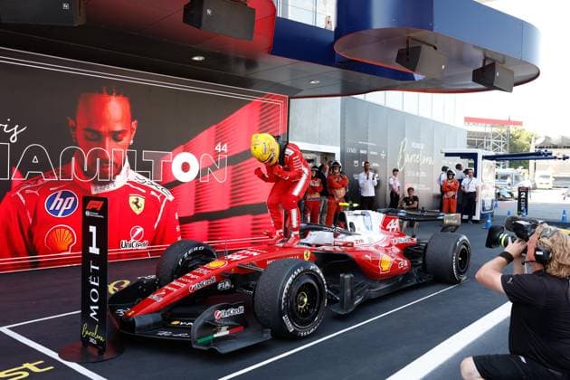 HAMILTON Lewis gbr , Scuderia Ferrari SF 26, portrait during the Formula 1 Barcelona Catalunya Grand Prix 2026, 7th round of the 2026 Formula One World Championship from June 12 to 14, 2026 on the Circuit de Barcelona Catalunya, in Montmelo, Spain Photo Hoch Zwei Montmelo Spain