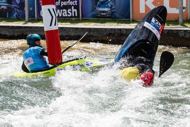 Kayak cross, symbolic image ICF Canoe Slalom World Cup 2026 Eiskanal Augsburg