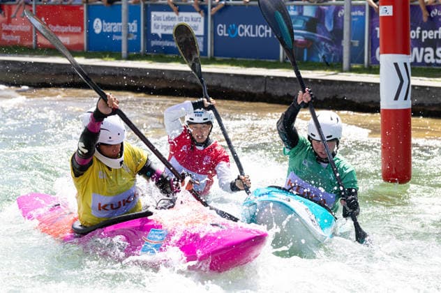 Kayak cross, symbolic image ICF Canoe Slalom World Cup 2026 Eiskanal Augsburg