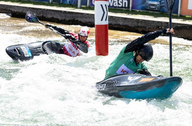 Kayak cross, symbolic image ICF Canoe Slalom World Cup 2026 Eiskanal Augsburg