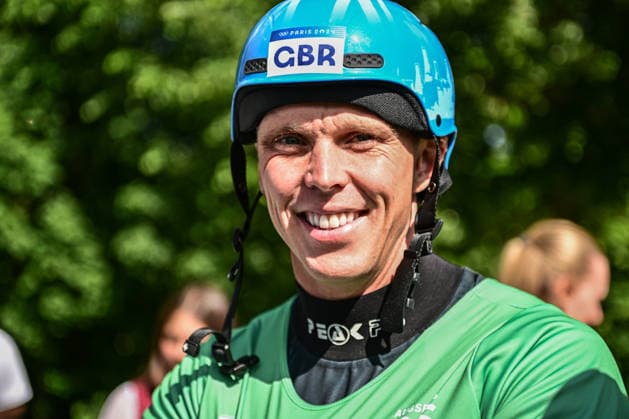 ICF Canoe Slalom World Cup 14 06 2026, Eis Kanal, Augsburg Gold medal winner Joseph Clarke GBR , Augsburg, 14 06 2026 Canoe World Cup, Kayak Cross Elimination, Augsburg, Eis Kanal Copyright: xBEAUTIFULxSPORTS Märklx
