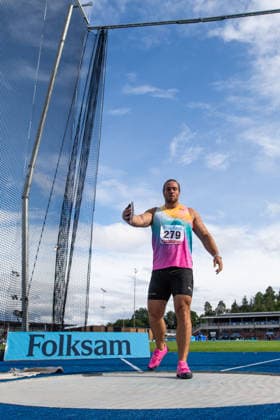 260614 Wictor Petersson, Malmö AI, competes in the mens discus during the Folksam Grand Prix athletics competition on June 14, 2026 in Stockholm  Copyright: EMMAxWALLSKOG BB260614EW106
