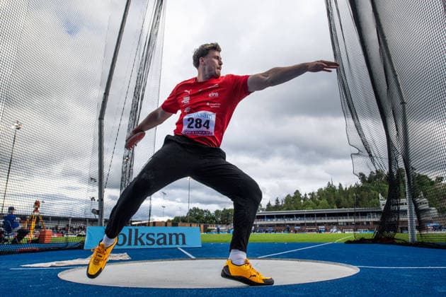 260614 Steven Richter, Germany, competes in the mens discus during the Folksam Grand Prix athletics competition on June 14, 2026 in Stockholm  Copyright: EMMAxWALLSKOG BB260614EW116