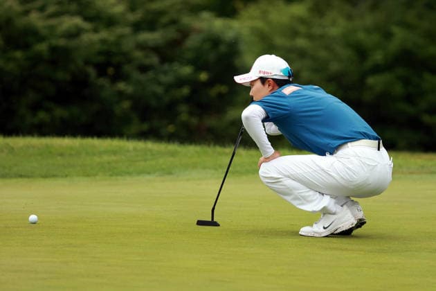 Dow Championship Midland, MI - JUNE 14: Hyo Joo Kim of the Republic of Korea lines up her putt on the 3rd green during the final round of the Dow Championship at Midland Country Club on June 14, 2026 in Midland, Michigan. Midland Michigan United States  Copyright: xAmyxLemusx originalFilename:lemus-dowchamp260614_npkAf.jpg