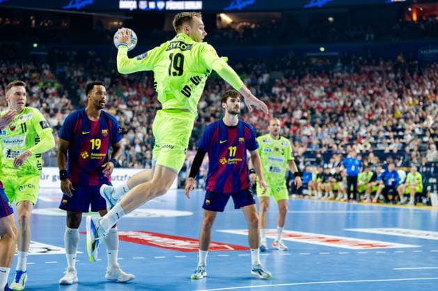 Cologne, 12 05 2026, Handball, Men, EHF Champions League Men 2025 26, Final, FC Barcelona Füchse Berlin Mathias Gidsel Füchse Berlin, 19 on goal throw