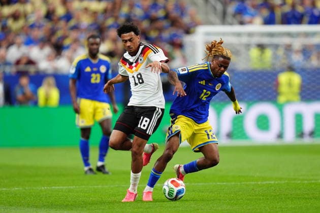 Germany v Curacao - FIFA World Cup, WM, Weltmeisterschaft, Fussball 2026 - Group E HOUSTON, UNITED STATES - JUNE 14: Nathaniel Brown of Germany in action against Sontje Hansen of Curacao during the 2026 FIFA World Cup First Stage Group E match between Germany and Curacao at NRG Stadium (Houston Stadium) in Houston, Texas, United States on June 14, 2026. Hakan Akgun Anadolu Texas United States. Editorial use only. Please get in touch for any other usage.  Copyright: x2026xAnadoluxHakanxAkgunx