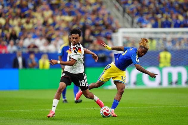 Germany v Curacao - FIFA World Cup, WM, Weltmeisterschaft, Fussball 2026 - Group E HOUSTON, UNITED STATES - JUNE 14: Nathaniel Brown of Germany in action against Sontje Hansen of Curacao during the 2026 FIFA World Cup First Stage Group E match between Germany and Curacao at NRG Stadium (Houston Stadium) in Houston, Texas, United States on June 14, 2026. Hakan Akgun Anadolu Texas United States. Editorial use only. Please get in touch for any other usage.  Copyright: x2026xAnadoluxHakanxAkgunx