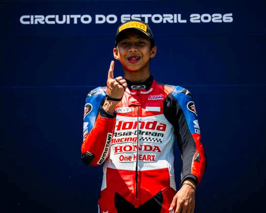 June 14, 2026, Cascais, Lisbon, Portugal: Kiandra Ramadhipa - of the Honda Asia-Dream Racing Junior Team during the FIM Moto3 Junior World Championship, WM, Weltmeisterschaft Race at Circuito Estoril on june 14, 2026 in Estoril,Cascais Portugal. Cascais Portugal - ZUMAr200 20260614_zsp_r200_083 Copyright: xNunoxReisinhox