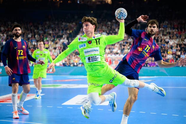 Cologne, Germany Handball EHF CL Final 4 Final Barca Fuechse Berlin Nils Lichtlein Berlin Cologne Lanxess Arena North Rhine-Westphalia Germany