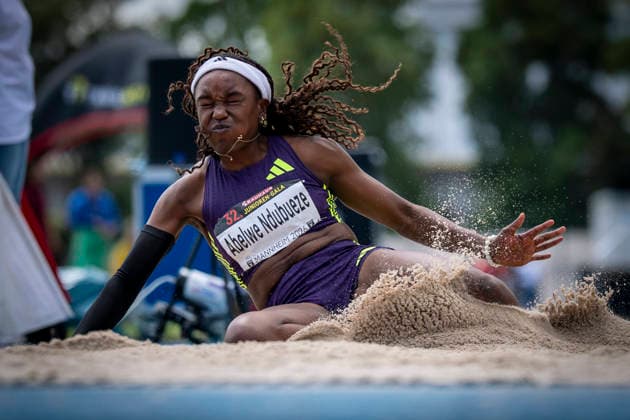 MANNHEIM, GERMANY - JUNE 14, 2026 : Ndubueze Oluchi Abelwe (RSA South Africa) competing in the women’s long jump during the Juniorengala 2026 at Michael-Hoffmann-Stadion on June 14, 2026 in Mannheim, Germany. Baden-Wuerttemberg Germany Copyright: xAxelxKohringx