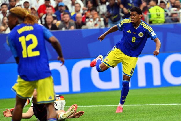 FIFA World Cup, WM, Weltmeisterschaft, Fussball 2026 - Group E - Germany vs Curacao Livano Comenencia of Curacao (R) scores the 1-1 during the FIFA World Cup 2026 group stage match Germany against Curacao, in Houston, USA, 14 June 2026. HOUSTON United States  Copyright: xSAMxWASSONx