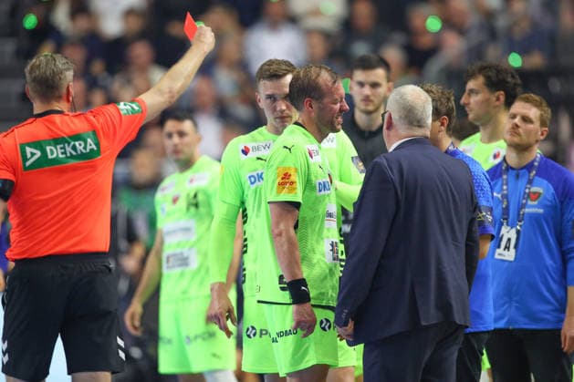 14 06 2026, xtgx, Handball, EHF Champions League Final, FC Barcelona Füchse Berlin v l Max Darj Berlin, 5 red card, sending off Cologne