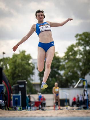 MANNHEIM, GERMANY - JUNE 14, 2026 : Berenike Roos (GER TV Wattenscheid 01) competing in the women’s long jump during the Juniorengala 2026 at Michael-Hoffmann-Stadion on June 14, 2026 in Mannheim, Germany. Baden-Wuerttemberg Germany Copyright: xAxelxKohringx