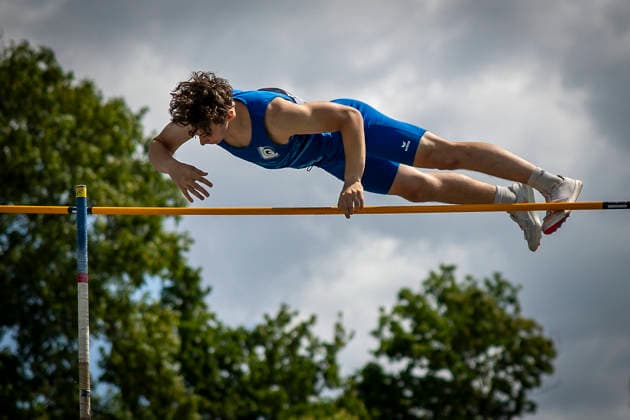 MANNHEIM, GERMANY - JUNE 14, 2026 : Jonathan Hummel (GER LG Leinfelden-Echterdingen) competing in the men’s U20 pole vault during the Juniorengala 2026 at Michael-Hoffmann-Stadion on June 14, 2026 in Mannheim, Germany. Baden-Wuerttemberg Germany Copyright: xAxelxKohringx