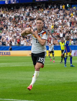 Soccer, Men, FIFA World Cup 2026 in Mexico, Canada and USA, Match in Houston Group E, Matchday 1 , Germany Curacao, Nico Schlotterbeck Germany , Cheering after scoring 2 1, 14 06 2026, Copyright: xMatthiasxKochx