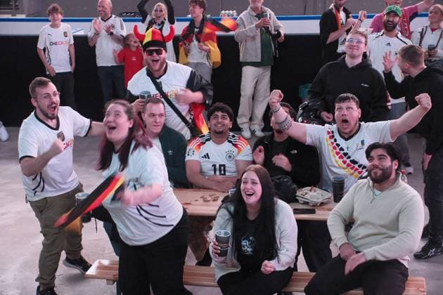 14 06 2026 xkhx Kassel Probonio Arena Public Viewing for the 2026 World Cup Germany vs Curacao Cheers for the 1 0 by Felix Nmecha GER