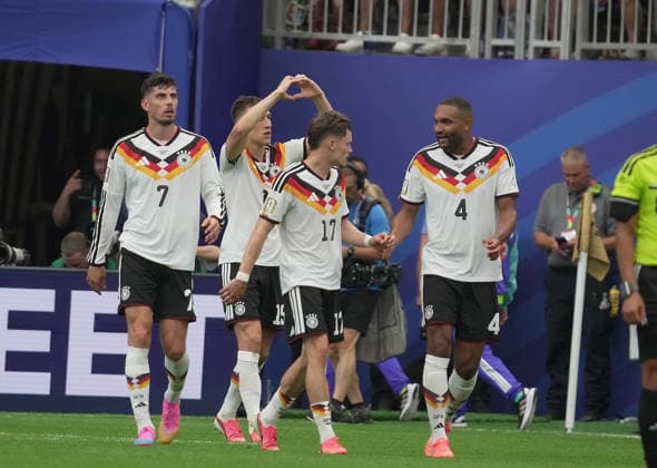 USA, World Cup FIFA 2026, preliminary round, Germany vs Curacao 14 06 2026, Houston Stadium, Houston, USA, World Cup FIFA 2026, preliminary round, Germany vs Curacao, pictured Nico Schlotterbeck Germany celebrates the goal for 2 1 nordphotoxGmbHx xBratic nph00250
