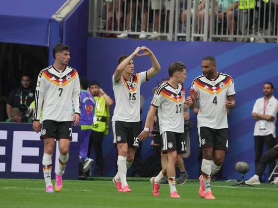 USA, World Cup FIFA 2026, preliminary round, Germany vs Curacao 14 06 2026, Houston Stadium, Houston, USA, World Cup FIFA 2026, preliminary round, Germany vs Curacao, pictured Nico Schlotterbeck Germany celebrates the goal for 2 1 nordphotoxGmbHx xBratic nph00250