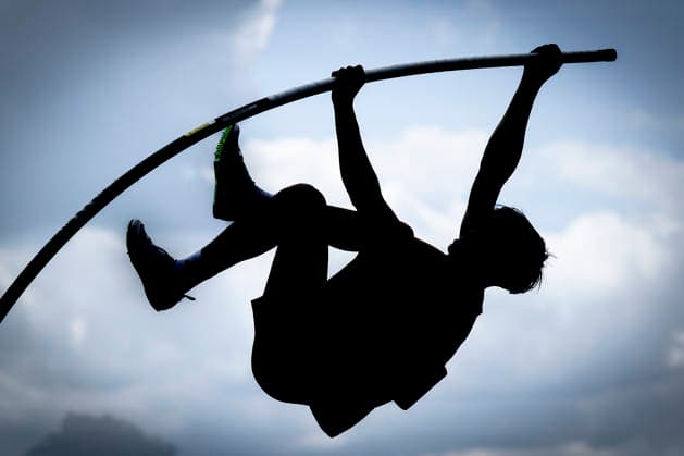 MANNHEIM, GERMANY - JUNE 14, 2026 : David Koensgen (GER LAZ Zweibruecken) competing in the men’s U20 pole vault during the Juniorengala 2026 at Michael-Hoffmann-Stadion on June 14, 2026 in Mannheim, Germany. Baden-Wuerttemberg Germany Copyright: xAxelxKohringx