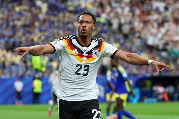 Goal celebration by Felix Nmecha 23 Germany for 1 0, Germany vs Curacao, Football, World Cup 2026, Group stage, 14 06 2026 Houston Texas USA Copyright: xkolbert-press ChristianxKolbertx