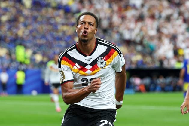 Goal celebration by Felix Nmecha 23 Germany for 1 0, Germany vs Curacao, Football, World Cup 2026, Group stage, 14 06 2026 Houston Texas USA Copyright: xkolbert-press ChristianxKolbertx