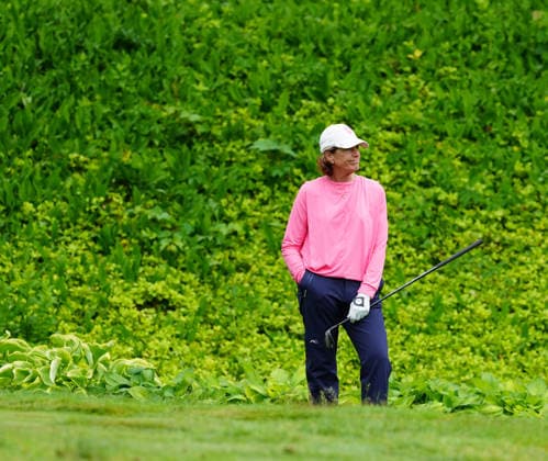 MIDLAND, MI - JUNE 14: LPGA, Golf Damen golfer Juli Inkster waits on the 7th hole on June 14, 2026, during the final round of the LPGA Dow Championship at Midland Country Club in Midland, Michigan. (Photo by Brian Spurlock Icon Sportswire) GOLF: JUN 14 LPGA Dow Championship EDITORIAL USE ONLY Icon26061419