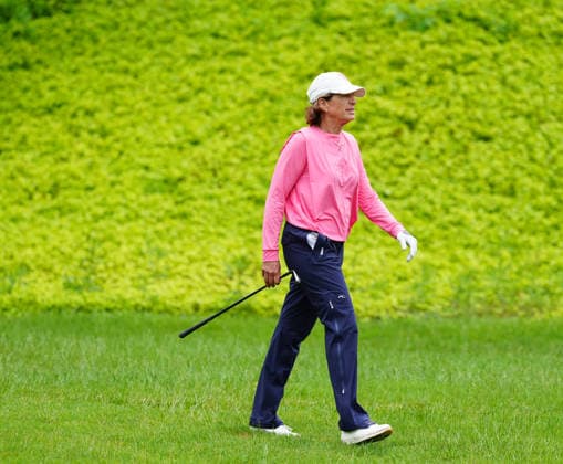 MIDLAND, MI - JUNE 14: LPGA, Golf Damen golfer Juli Inkster walks the 7th hole on June 14, 2026, during the final round of the LPGA Dow Championship at Midland Country Club in Midland, Michigan. (Photo by Brian Spurlock Icon Sportswire) GOLF: JUN 14 LPGA Dow Championship EDITORIAL USE ONLY Icon26061420