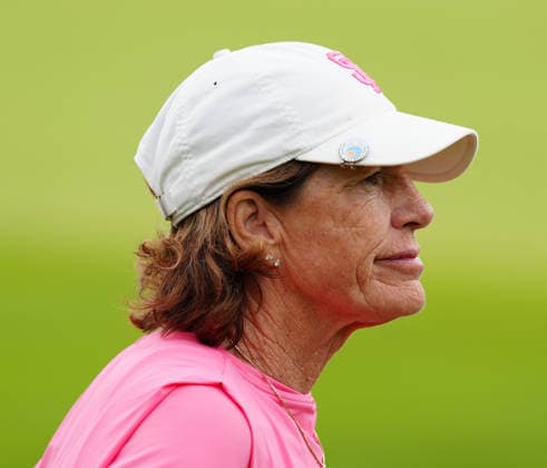 MIDLAND, MI - JUNE 14: LPGA, Golf Damen golfer Juli Inkster walks the 8th hole on June 14, 2026, during the final round of the LPGA Dow Championship at Midland Country Club in Midland, Michigan. (Photo by Brian Spurlock Icon Sportswire) GOLF: JUN 14 LPGA Dow Championship EDITORIAL USE ONLY Icon26061423