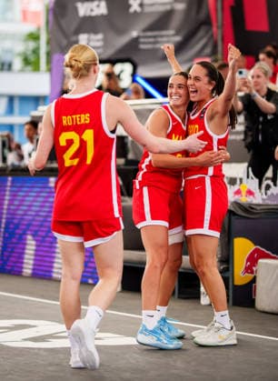 BASKETBALL - FIBA 3x3 World Tour VIENNA,AUSTRIA,14.JUN.26 - BASKETBALL - FIBA 3x3 World Tour. Image shows the rejoicing of Madrid.  GEPAxpictures xEdgarxEisner