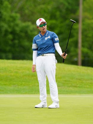 MIDLAND, MI - JUNE 14: LPGA, Golf Damen golfer Hyo Joo Kim putts on the 9th hole on June 14, 2026, during the final round of the LPGA Dow Championship at Midland Country Club in Midland, Michigan. (Photo by Brian Spurlock Icon Sportswire) GOLF: JUN 14 LPGA Dow Championship EDITORIAL USE ONLY Icon26061428