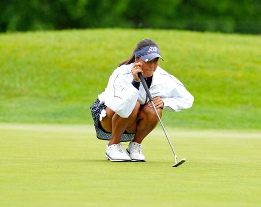 MIDLAND, MI - JUNE 14: LPGA, Golf Damen golfer Yana Wilson putts on the 9th hole on June 14, 2026, during the final round of the LPGA Dow Championship at Midland Country Club in Midland, Michigan. (Photo by Brian Spurlock Icon Sportswire) GOLF: JUN 14 LPGA Dow Championship EDITORIAL USE ONLY Icon26061433
