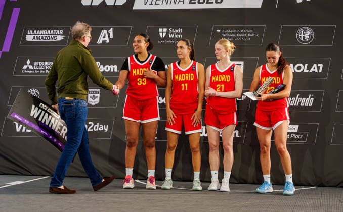BASKETBALL - FIBA 3x3 World Tour VIENNA,AUSTRIA,14.JUN.26 - BASKETBALL - FIBA 3x3 World Tour. Image shows the team of Madrid.  GEPAxpictures xEdgarxEisner