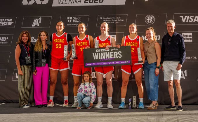 BASKETBALL - FIBA 3x3 World Tour VIENNA,AUSTRIA,14.JUN.26 - BASKETBALL - FIBA 3x3 World Tour. Image shows the team of Madrid.  GEPAxpictures xEdgarxEisner