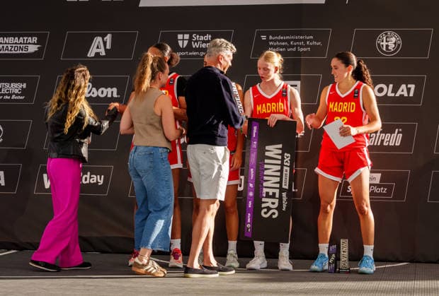 BASKETBALL - FIBA 3x3 World Tour VIENNA,AUSTRIA,14.JUN.26 - BASKETBALL - FIBA 3x3 World Tour. Image shows the team of Madrid.  GEPAxpictures xEdgarxEisner