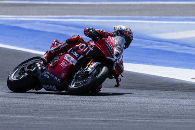 June 14, 2026, Misano Adriatico, Rimini, Italy: Nicolo Bulega of Aruba.it Racing - Ducati with Ducati Panigale V4R seen during FIM SBK Superbike World Championship, WM, Weltmeisterschaft Pirelli Emilia-Romagna Round 7 - Superpole Race at Misano World Circuit Marco Simoncelli in Misano Adriatico, Italy Misano Adriatico Italy - ZUMAs197 20260614_aaa_s197_121 Copyright: xFabrizioxCarabellix