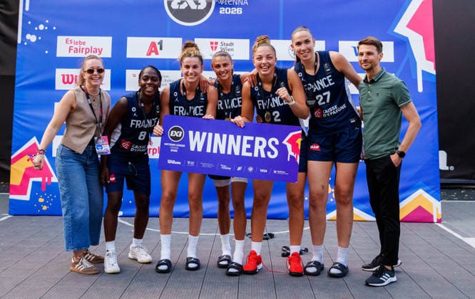 BASKETBALL - FIBA 3x3 World Tour VIENNA,AUSTRIA,14.JUN.26 - BASKETBALL - FIBA 3x3 World Tour. Image shows the team of FRA.  GEPAxpictures xEdgarxEisner