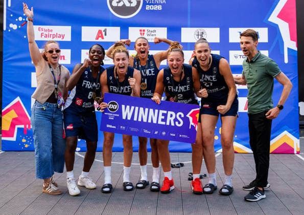 BASKETBALL - FIBA 3x3 World Tour VIENNA,AUSTRIA,14.JUN.26 - BASKETBALL - FIBA 3x3 World Tour. Image shows the team of FRA.  GEPAxpictures xEdgarxEisner