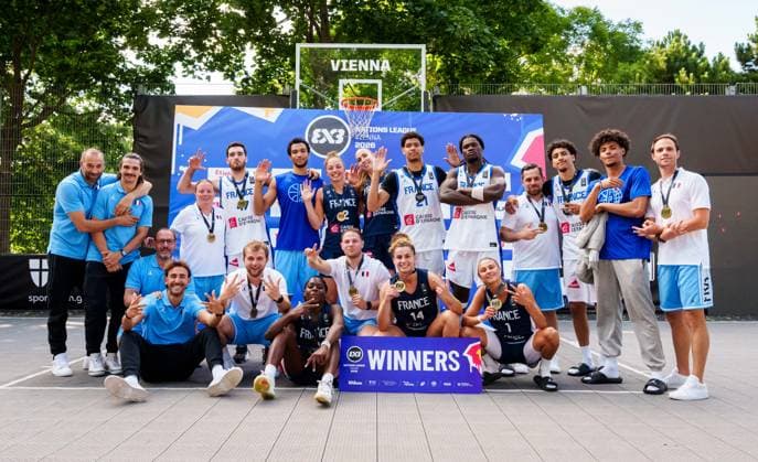 BASKETBALL - FIBA 3x3 World Tour VIENNA,AUSTRIA,14.JUN.26 - BASKETBALL - FIBA 3x3 World Tour. Image shows the team of FRA.  GEPAxpictures xEdgarxEisner