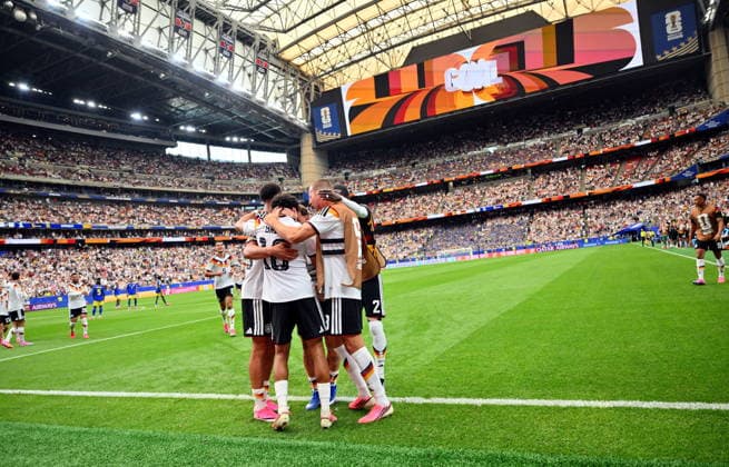 FIFA World Cup, WM, Weltmeisterschaft, Fussball 2026 - Group E - Germany vs Curacao German players celebrate after scoring the 5-1 during the FIFA World Cup 2026 group stage match Germany against Curacao, in Houston, USA, 14 June 2026. HOUSTON United States  Copyright: xSAMxWASSONx