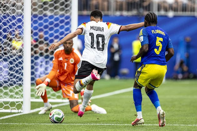 Jamal Musiala of Germany shoots the ball during the FIFA World Cup, WM, Weltmeisterschaft, Fussball 2026 Group E match between Germany and Curacao at Houston Stadium on June 14th,2026 (Photo by Joao Bravo Sports Press Photo)  Copyright: xJoaoxBravo SportsxPressxPhotox Sportspressphoto_SPR166358