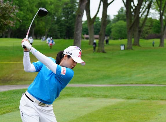 MIDLAND, MI - JUNE 14: LPGA, Golf Damen golfer Hye-Jin Choi plays her tee shot on the 10th hole on June 14, 2026, during the final round of the LPGA Dow Championship at Midland Country Club in Midland, Michigan. (Photo by Brian Spurlock Icon Sportswire) GOLF: JUN 14 LPGA Dow Championship EDITORIAL USE ONLY Icon26061445