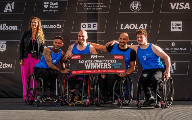 BASKETBALL - FIBA 3x3 World Tour VIENNA,AUSTRIA,14.JUN.26 - BASKETBALL - FIBA 3x3 World Tour. Image shows the team of Madrid.  GEPAxpictures xEdgarxEisner