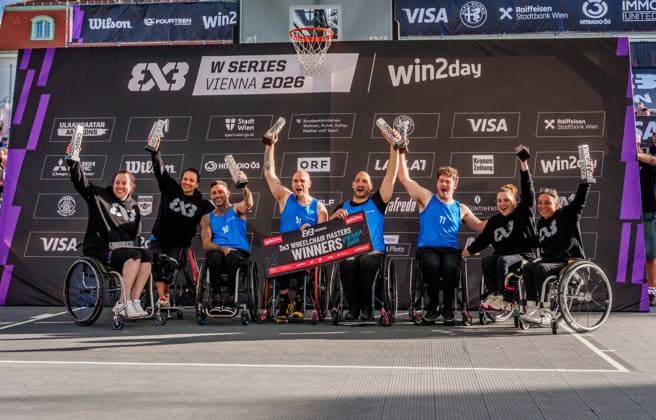 BASKETBALL - FIBA 3x3 World Tour VIENNA,AUSTRIA,14.JUN.26 - BASKETBALL - FIBA 3x3 World Tour. Image shows the teams of Madrid.  GEPAxpictures xEdgarxEisner