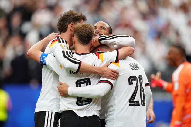 Germany v Curacao - FIFA World Cup, WM, Weltmeisterschaft, Fussball 2026 - Group E HOUSTON, UNITED STATES - JUNE 14: Deniz Undav of Germany celebrates with Kimmich and Sane after scoring a goal during the 2026 FIFA World Cup First Stage Group E match between Germany and Curacao at NRG Stadium (Houston Stadium) in Houston, Texas, United States on June 14, 2026. Hakan Akgun Anadolu Texas United States. Editorial use only. Please get in touch for any other usage.  Copyright: x2026xAnadoluxHakanxAkgunx
