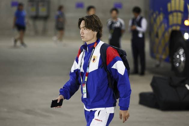 ARLINGTON - Kou Itakura of Japan arrives at Dallas Stadium in Arlington, United States, prior to the 2026 FIFA World Cup, WM, Weltmeisterschaft, Fussball Group F match between the Netherlands and Japan on June 14, 2026. KOEN VAN WEEL ANP FIFA World Cup 2026 2026 xVIxANPxSportx xxANPxIVx 561013587 originalFilename: 561013587.jpg