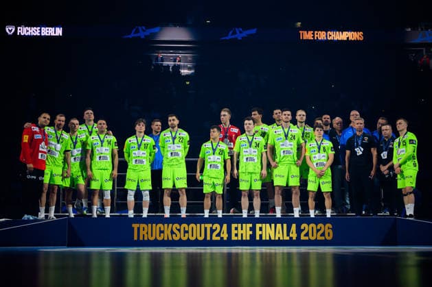 Cologne, Germany Handball EHF CL Final 4 Final Barca Fuechse Berlin the team of Berlin Cologne Lanxess Arena Nordrhein Westfalen Germany